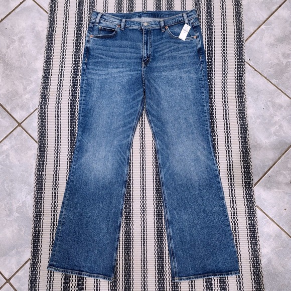 GAP Denim - Gap 90s Loose Flare Mid Rise Jeans Womens 14/32 Regular Medium Wash Blue Denim